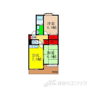 ノイハイツ(2DK/1階)の間取り写真