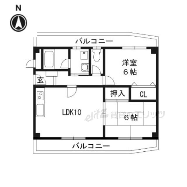 チサトマンション(2LDK/2階)の間取り写真