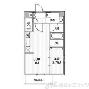 FORTUNEY江坂1(1LDK/4階)の間取り写真