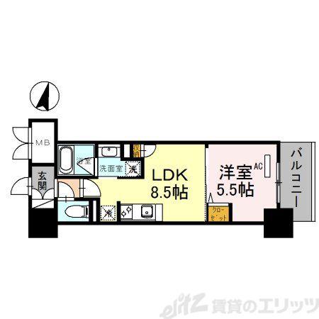 PONTE CIELO(1LDK/5階)の間取り写真