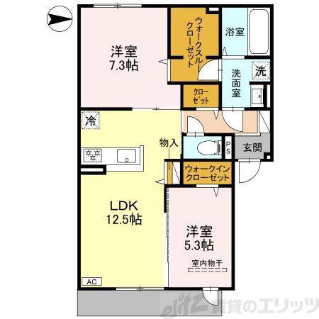 シエル・クレール(2LDK/1階)の間取り写真