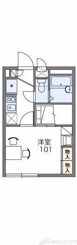 レオパレスパークサイドハイツ(1K/2階)の間取り写真