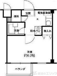 HILLTOP千里山(1K/2階)の間取り写真