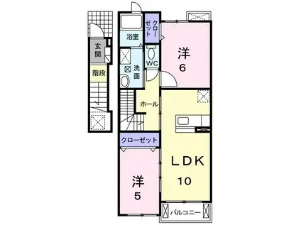 アルバグランデB(2LDK/2階)の間取り写真