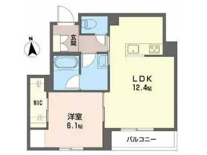 ヴォワレ エ フルール新北町(1LDK/3階)の間取り写真