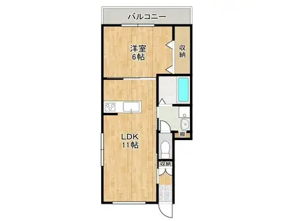 INSTYLE(1LDK/1階)の間取り写真