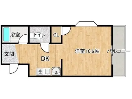 サンヴィレッジ山城(1DK/3階)の間取り写真