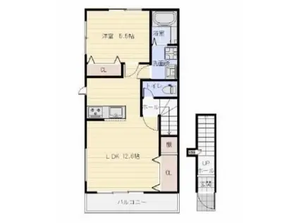 LIVE STYLEⅤ A棟(1LDK/2階)の間取り写真