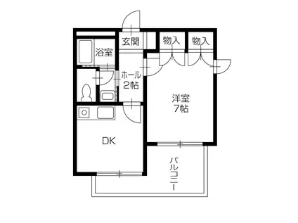 キングスコート(1DK/6階)の間取り写真