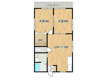 YKホーム(2DK/2階)の間取り写真