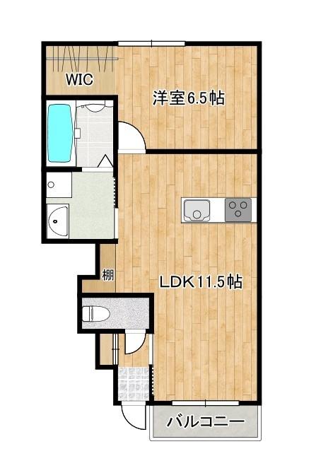 ANNE・STYLE(1LDK/1階)の間取り写真