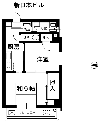 新日本ビル(2DK/5階)の間取り写真