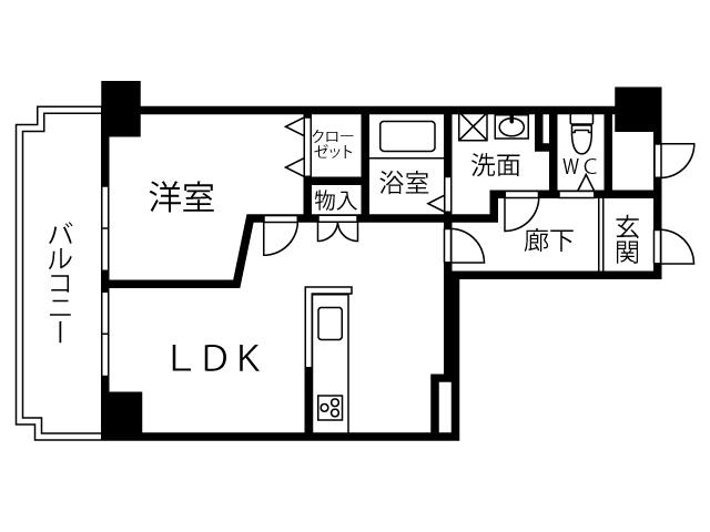レジデンス泉(1LDK/8階)の間取り写真