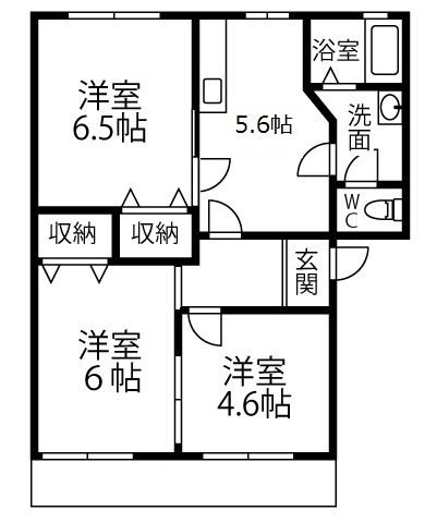 パークハウスNIWA(3K/2階)の間取り写真
