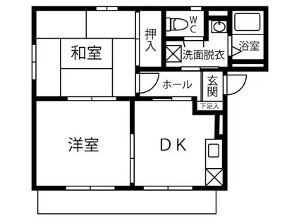 フォーブルリッチ(2DK/1階)の間取り写真