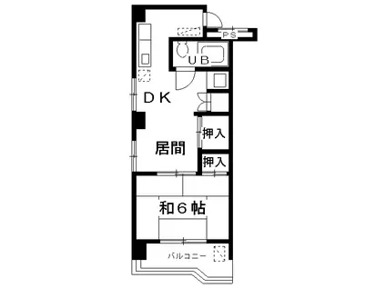 第7スカイビル(1LDK/2階)の間取り写真