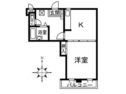 大須寿ビル(1DK/7階)の間取り写真