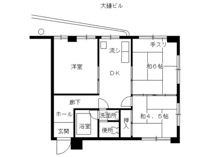 大鐘ビル(3K/5階)の間取り写真