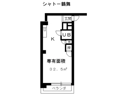 シャトー鶴舞(1K/10階)の間取り写真
