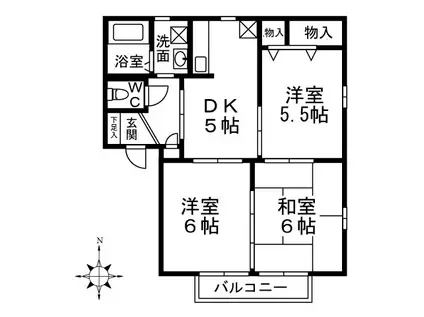 フォーブルリッチ(3DK/2階)の間取り写真