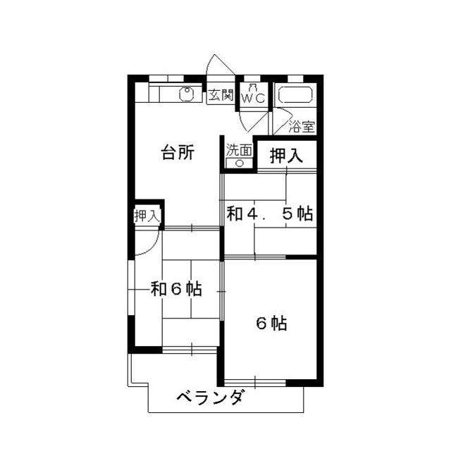 上野ハイツ(3DK/3階)の間取り写真