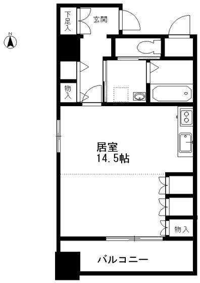 ゴールドヒルズ渡辺(1LDK/4階)の間取り写真
