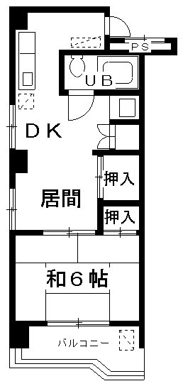 第7スカイビル(1LDK/4階)の間取り写真