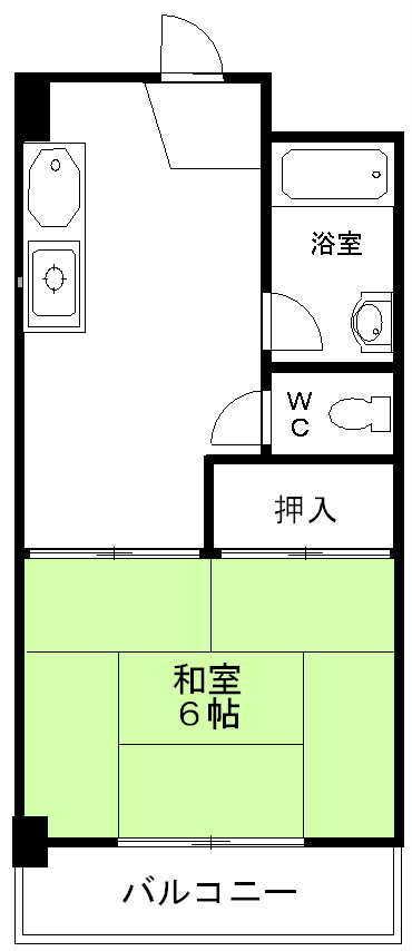 東海伸銅ビル(1DK/4階)の間取り写真