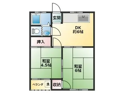 天城ビル(2DK/1階)の間取り写真