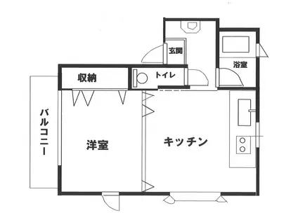 津志田ホームⅢ(1K/1階)の間取り写真