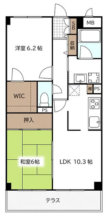 ピンポンマム壱番館 2階階 間取り
