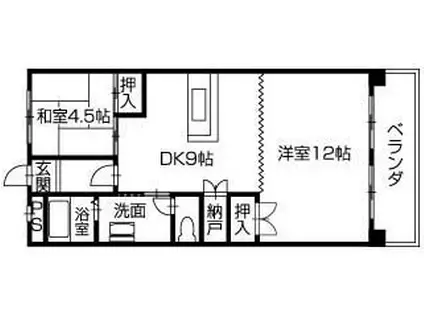 プレアデス(1LDK/4階)の間取り写真
