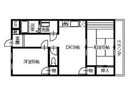 グリーンハイツ松田(2DK/4階)の間取り写真