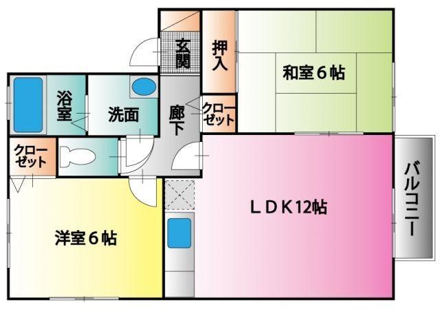 ハイム大谷(2LDK/1階)の間取り写真