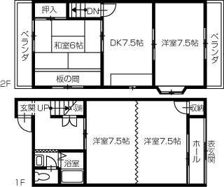 浦島ビル(4DK/1階)の間取り写真
