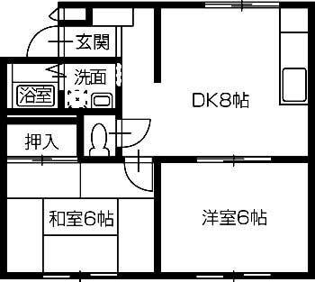 KSコーポ(2DK/1階)の間取り写真