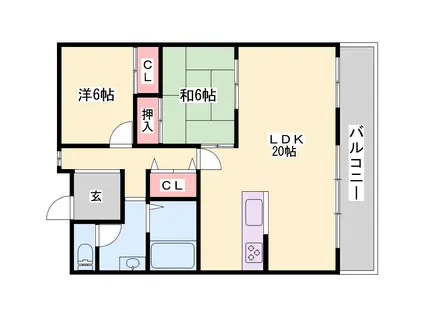 ハイツA&G(2LDK/7階)の間取り写真