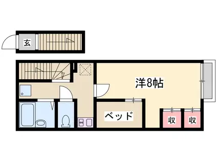 VINTAGE(1K/2階)の間取り写真