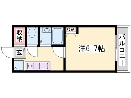 ジュネス城北新町3(1K/3階)の間取り写真