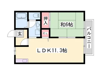 アルカンシェール(1LDK/2階)の間取り写真