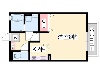 アバンセグリーン(1K/2階)の間取り写真