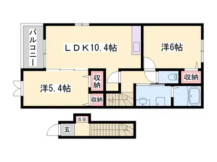 シン.シン.ハウスD(2LDK/2階)の間取り写真
