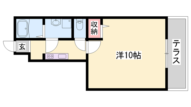 アンベリール(ワンルーム/1階)の間取り写真