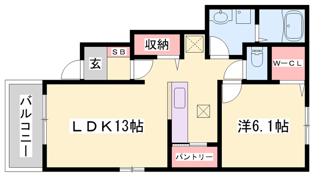 ジュネス青山(1LDK/1階)の間取り写真