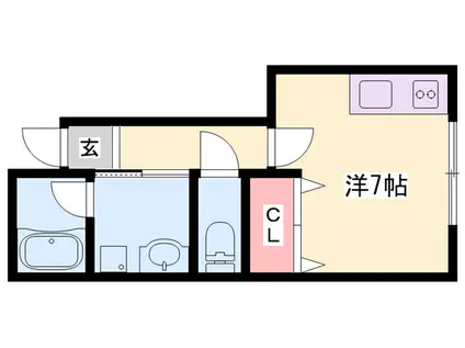 リープラス赤穂Ⅱ(ワンルーム/1階)の間取り写真
