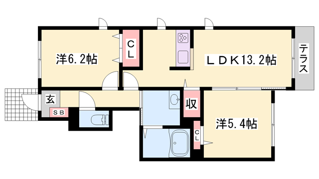ハートフルハイツ2(2LDK/1階)の間取り写真
