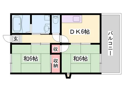 ユウハイツ(2DK/2階)の間取り写真