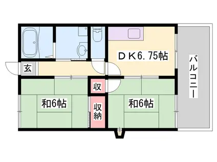 ユウハイツ(2DK/1階)の間取り写真
