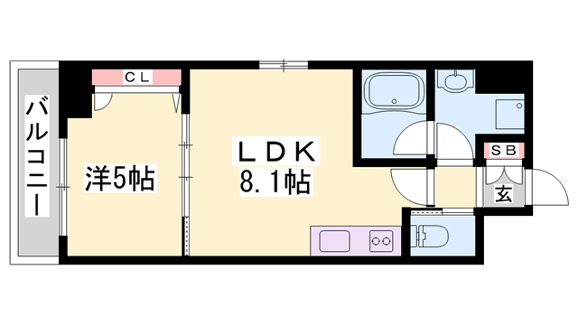 ベラ・ルーナ(1LDK/4階)の間取り写真