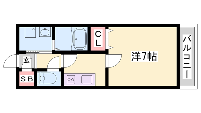 ネオクオーツ幸弐番館(1K/2階)の間取り写真